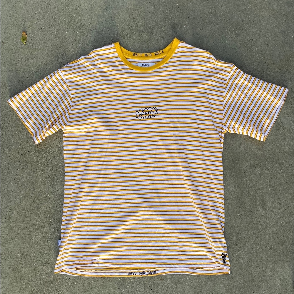 yellow striped t-shirt